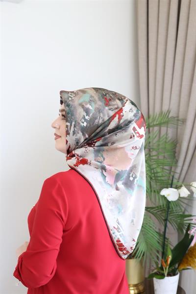 8989701/311 KOD FIRÇA DESENLİ AKER SAF İPEK EŞARP