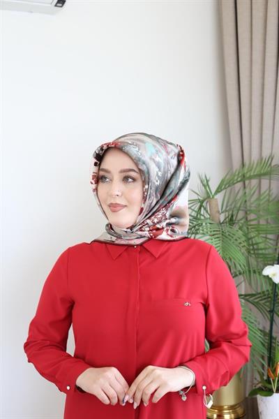 8989701/311 KOD FIRÇA DESENLİ AKER SAF İPEK EŞARP