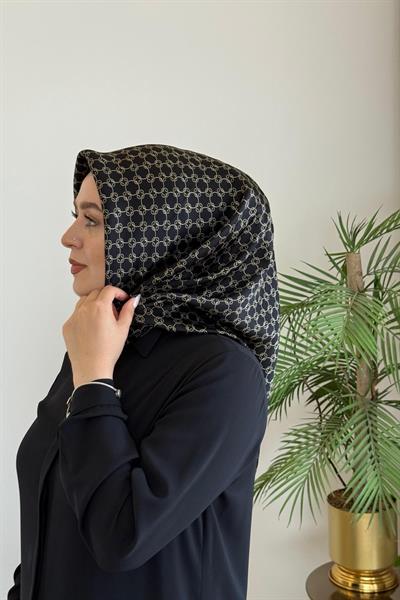 8992701/311 KOD ZİNCİR DESENLİ AKER SAF İPEK EŞARP