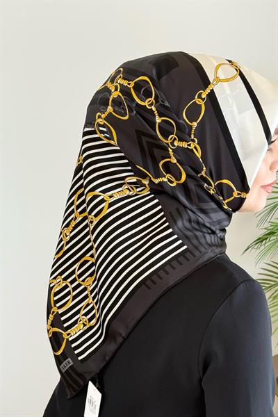 8992701/312 KOD ZİNCİR DESENLİ AKER SAF İPEK EŞARP