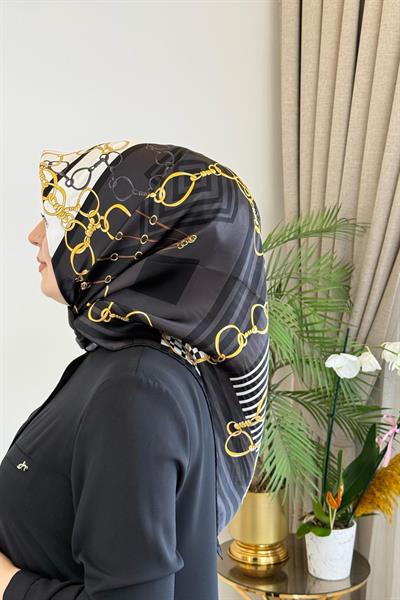 8992701/312 KOD ZİNCİR DESENLİ AKER SAF İPEK EŞARP