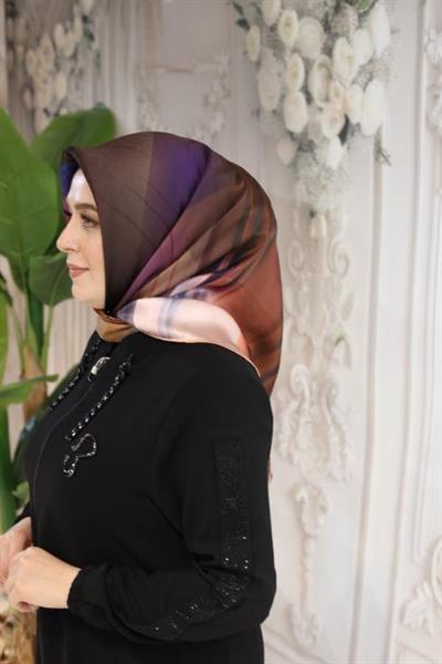 8993701/361 CODE GEOMETRİK DESENLİ AKER SAF İPEK EŞARP