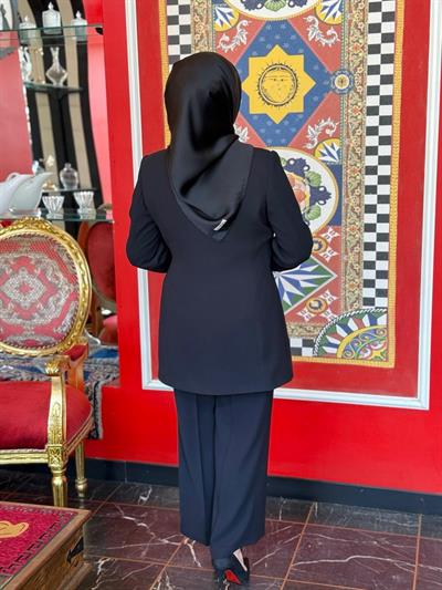 9007 KOD SATEN TAŞLI CEKET SİYAH