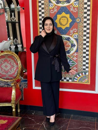 9007 KOD SATEN TAŞLI CEKET SİYAH