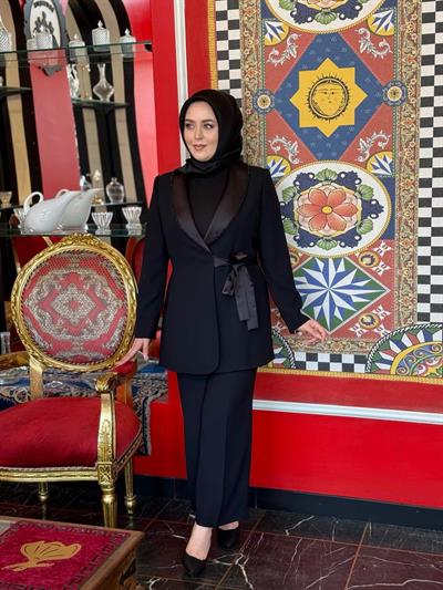 9007 KOD SATEN TAŞLI CEKET SİYAH