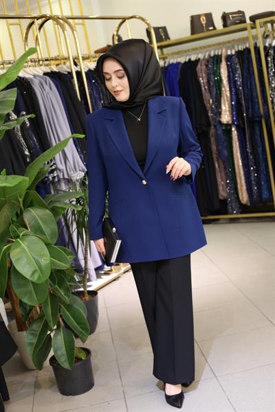 9008 KOD TEK DÜĞMELİ BLAZER CEKET İNDİGO