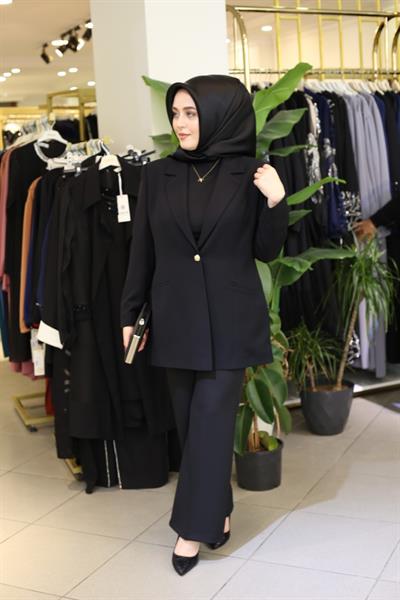9008 KOD TEK DÜĞMELİ BLAZER CEKET SİYAH