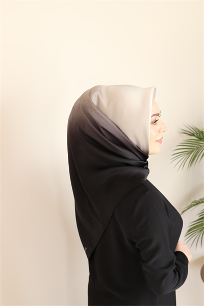 9010/02 KOD AHLEM GEÇİŞLİ SAF İPEK EŞARP SİYAH