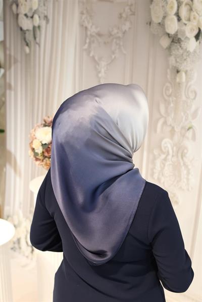 9010/13 KOD GEÇİŞLİ LACİVERT AHLEM EŞARP SAF İPEK EŞARP LACİVERT