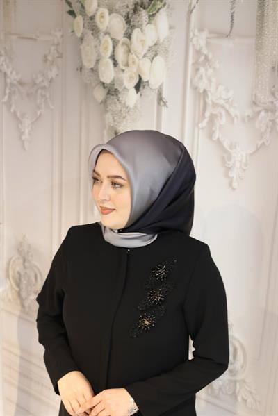 9010/3 KOD GEÇİŞLİ SİYAH AHLEM SAF İPEK EŞARP STD