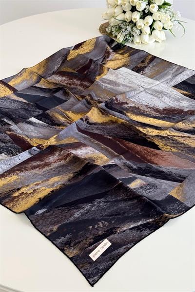 9019230/313 KOD FIRÇA DESENLİ PİERRE CARDİN SAF İPEK EŞARP STD