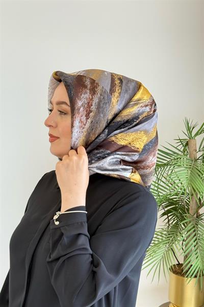 9019230/313 KOD FIRÇA DESENLİ PİERRE CARDİN SAF İPEK EŞARP STD