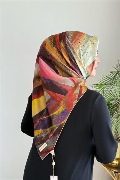 9019230/361 KOD FIRÇA DESENLİ PİERRE CARDİN SAF İPEK EŞARP STD