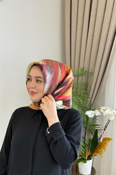 9019230/361 KOD FIRÇA DESENLİ PİERRE CARDİN SAF İPEK EŞARP STD