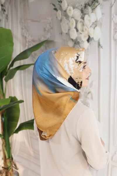 9022230/361 KOD FIRÇA DESENLİ PİERRE CARDİN SAF İPEK EŞARP BEJ