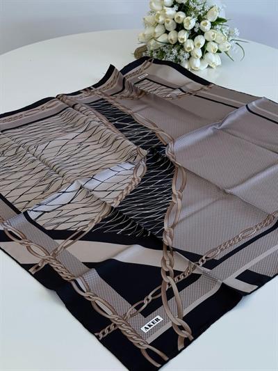 9041701/314 KOD ZİNCİR DESENLİ AKER SAF İPEK EŞARP