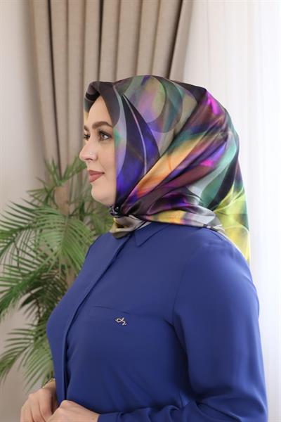 9043701/312 CODE GEOMETRY DESENLİ AKER SAF İPEK EŞARP