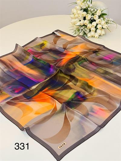 9043701/331 CODE GEOMETRİK DESENLİ AKER SAF İPEK EŞARP