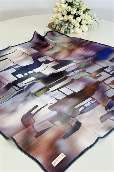 9044230/352 KOD GEOMETRİK DESENLİ PİERRE CARDİN SAF İPEK EŞARP STD