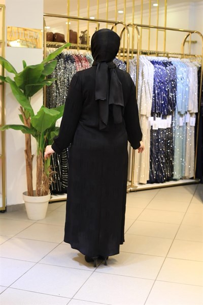 9111 KOD FULAR DETAYLI ELBİSE