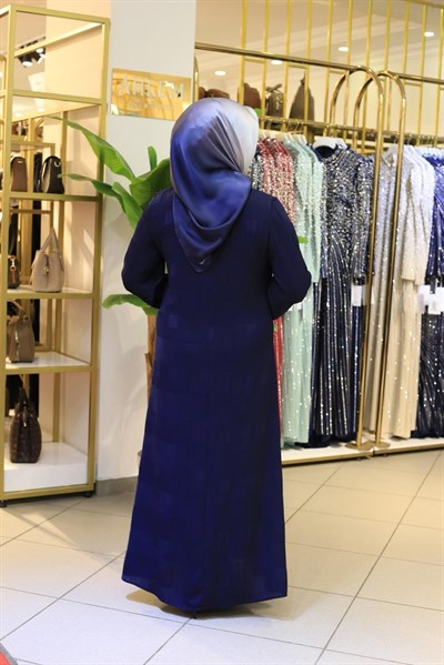 9111 KOD FULAR DETAYLI ELBİSE