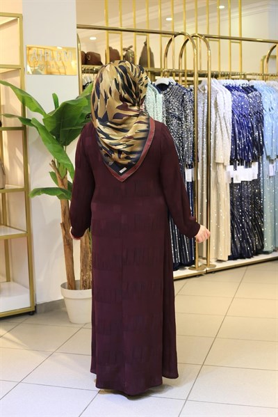 9111 KOD FULAR DETAYLI ELBİSE