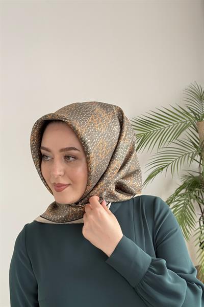 9228/32 9228/05 KOD KLASİK DETAYLI ARMİNE TWİL EŞARP YEŞİL