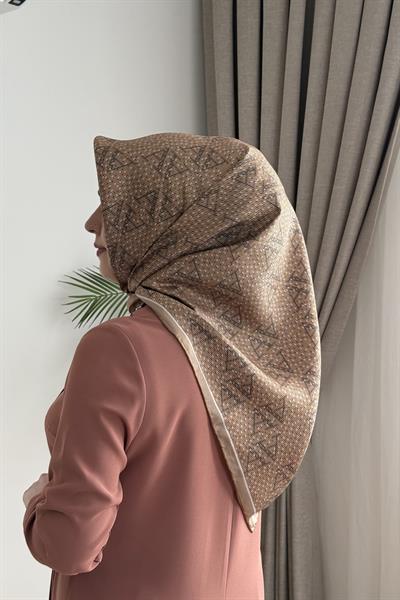 9228/58 9228/05 KOD KLASİK DETAYLI ARMİNE TWİL EŞARP HARDAL