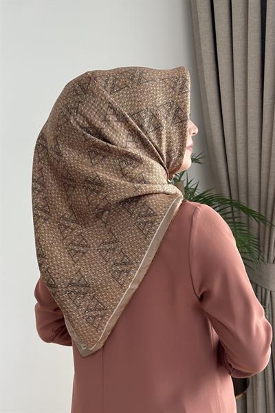 9228/58 9228/05 KOD KLASİK DETAYLI ARMİNE TWİL EŞARP HARDAL