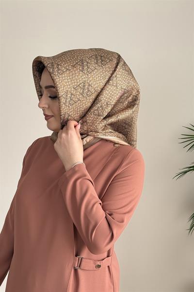 9228/58 9228/05 KOD KLASİK DETAYLI ARMİNE TWİL EŞARP HARDAL