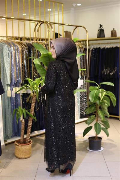 9251 فستان سهرة مطبوع بالحجر كود 9251