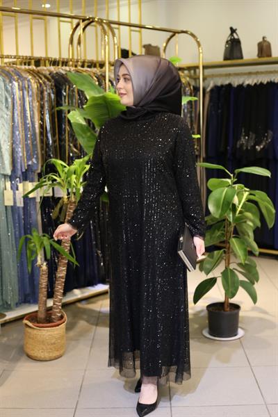 9251 فستان سهرة مطبوع بالحجر كود 9251