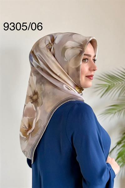 9305/06 КОД ШАРФ ИЗ ЧИСТОГО ШЕЛКА ARMINE С ЦВЕТОЧНЫМ УЗОРОМ