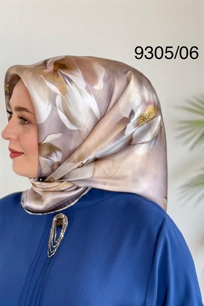 9305/06 КОД ШАРФ ИЗ ЧИСТОГО ШЕЛКА ARMINE С ЦВЕТОЧНЫМ УЗОРОМ