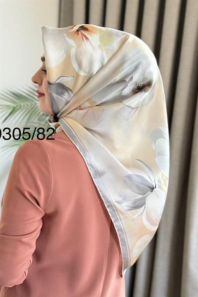 9305/82 КОД ШАРФ ИЗ ЧИСТОГО ШЕЛКА ARMINE С ЦВЕТОЧНЫМ УЗОРОМ