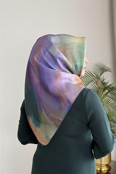 9308/06 KOD RENKLİ ARMİNE SAF İPEK EŞARP MOR