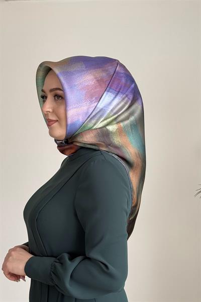 9308/06 KOD RENKLİ ARMİNE SAF İPEK EŞARP MOR