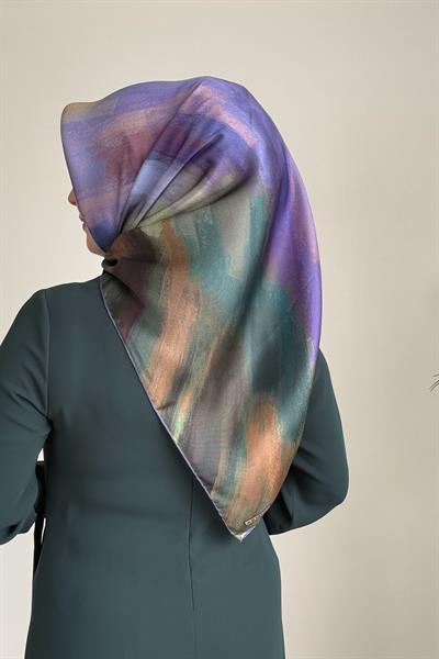 9308/06 KOD RENKLİ ARMİNE SAF İPEK EŞARP MOR