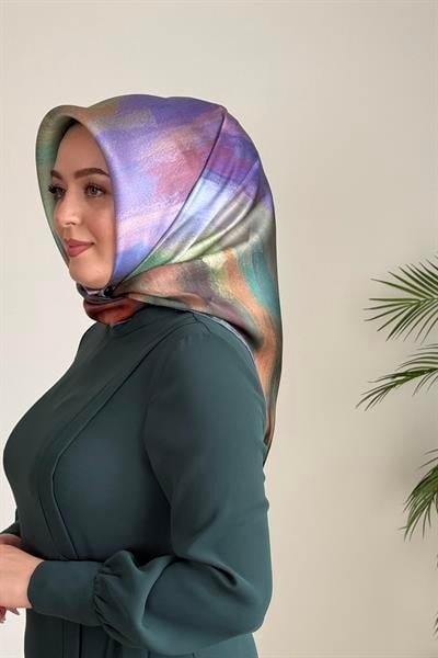 9308/06 KOD RENKLİ ARMİNE SAF İPEK EŞARP MOR