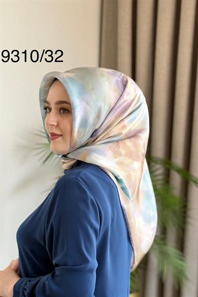 9310/32 CODE FLORAL PATTERNED ARMINE PURE SILK SCARF