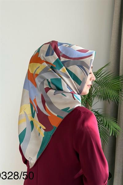 9328/50 KOD KLASİK DESENLİ ARMİNE SAF İPEK EŞARP STD