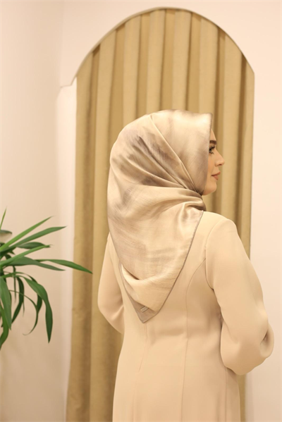 9513/85 KOD RENKLİ DESEN ARMİNE SAF İPEK EŞARP GRİ