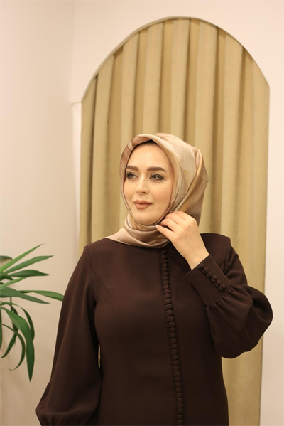 9519/85 KOD ÇİÇEK DESEN ARMİNE SAF İPEK EŞARP KAHVE