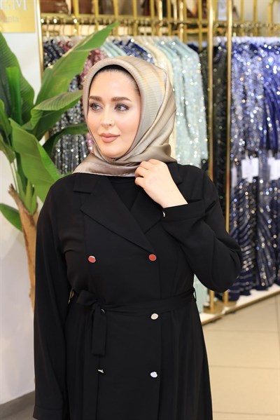9526/82 KOD ÇİZGİ DESEN ARMİNE SAF İPEK EŞARP