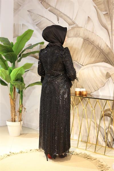 ARMC529 ABENDKLEID AUS STEIN MIT ÄRMELDETAIL