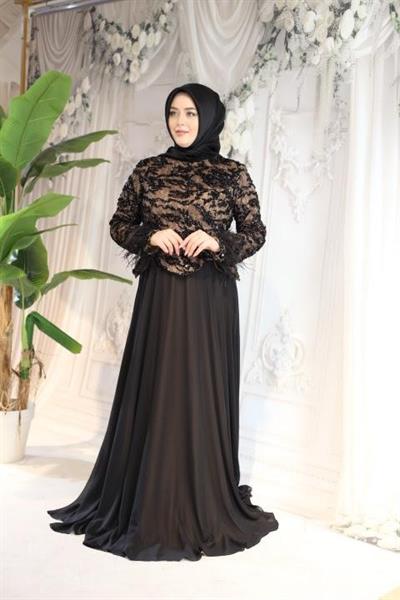 ВЕЧЕРНЕЕ ПЛАТЬЕ С КОДОВЫМИ РУКАВАМИ И ПЕРЬЯМИ ARMC562