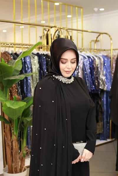ARMC565 CODE ONE SHOULDER CAPE PEARL DRESS