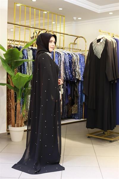 ARMC565 CODE ONE SHOULDER CAPE PEARL DRESS