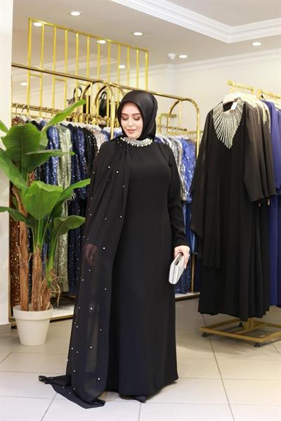 ARMC565 CODE ONE SHOULDER CAPE PEARL DRESS