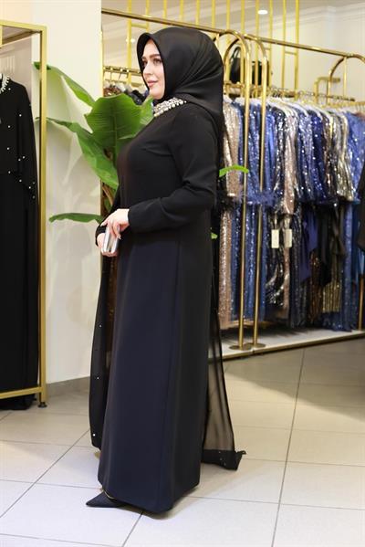 ARMC565 CODE ONE SHOULDER CAPE PEARL DRESS
